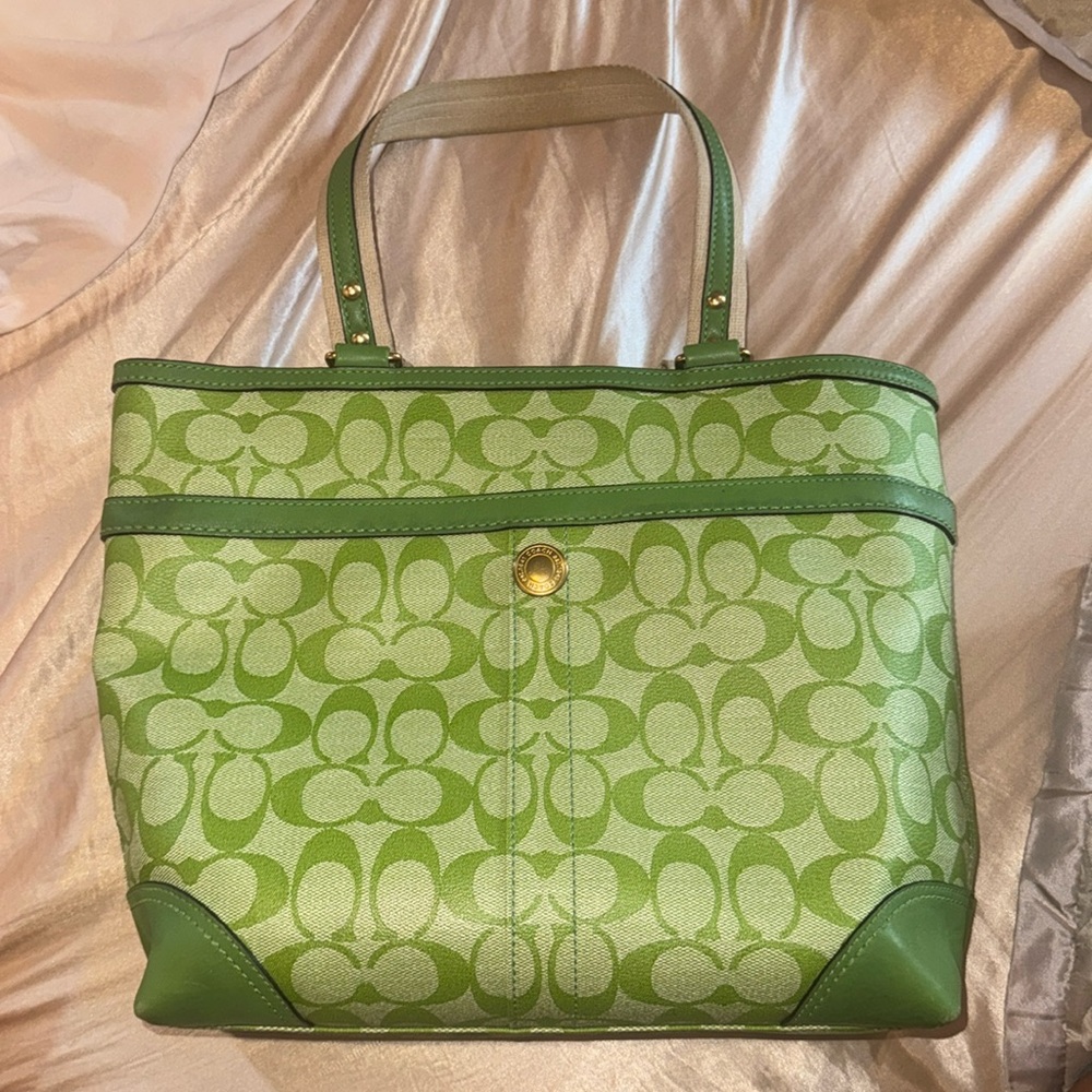 Vintage Green Coach Purse